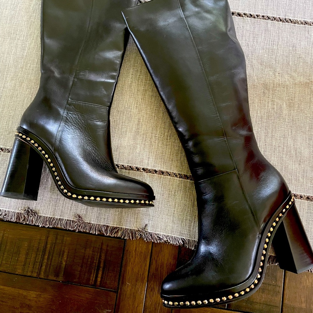 COACH tall leather boots.